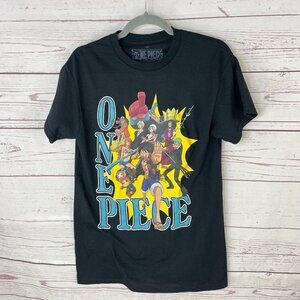 One Piece Anime Men's Black Short‎ Sleeve Graphic Print Crew Neck T-Shirt SZ S L